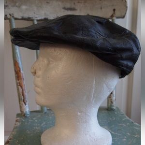 Vintage 1960’s Leather Newsboy Hat used in a movie Circumstance 22”